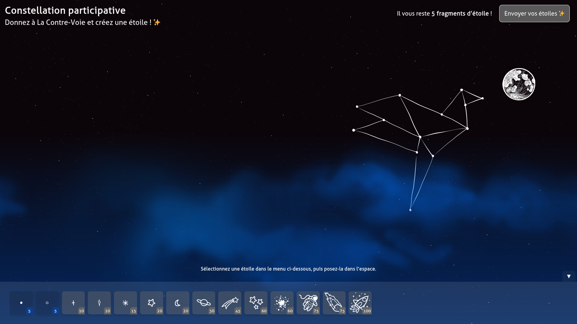 Capture d’écran de notre constellation participative