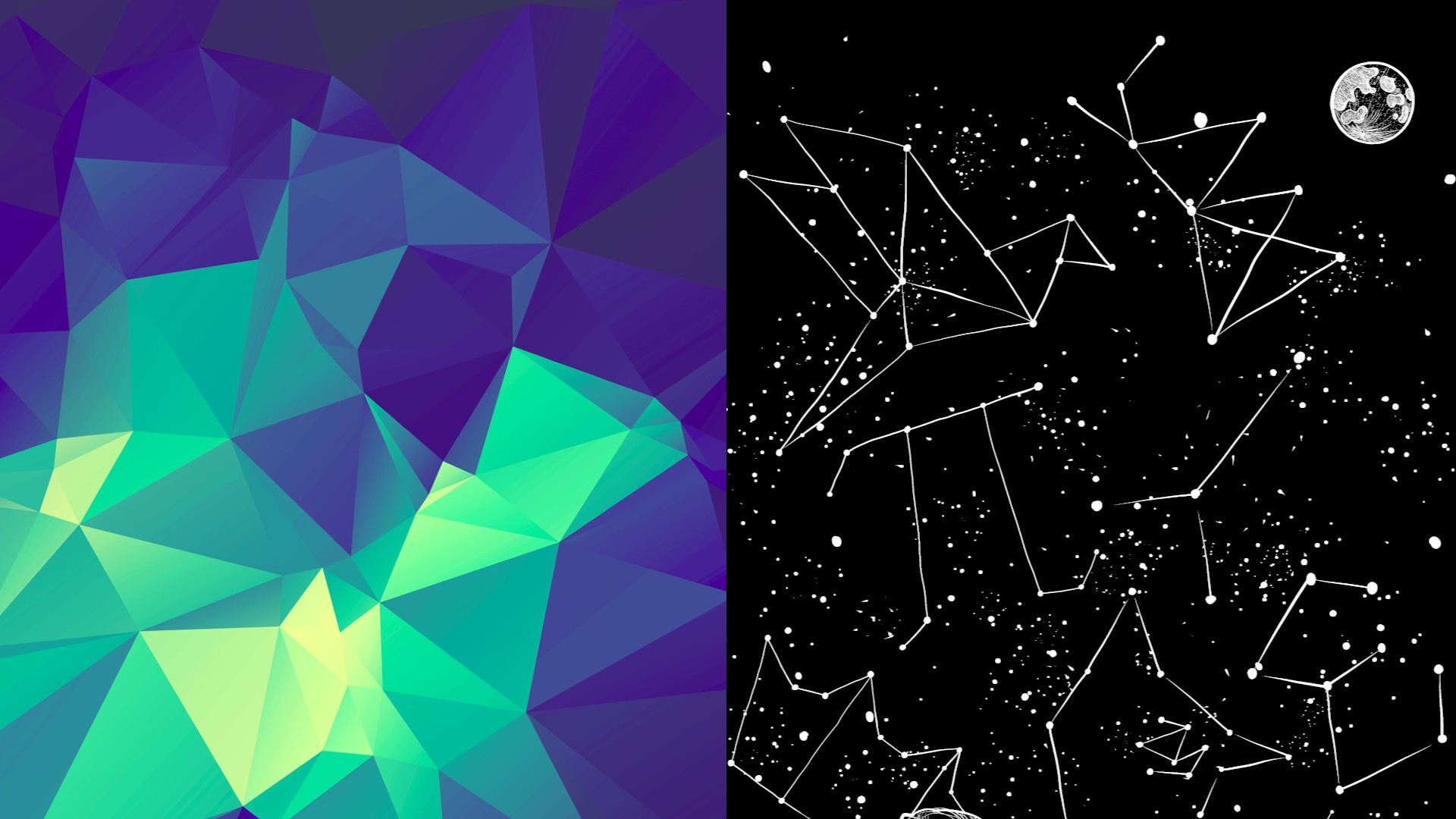 Old triangular background and top of the “Constellations” T-Shirt
