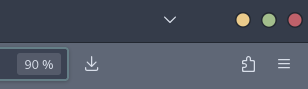 Screenshot of the Firefox toolbar, zooming on the hamburger to the right.