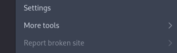 Screenshot of the contextual menu