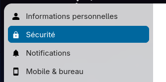 Capture d’écran du menu